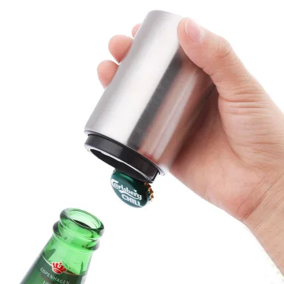 

Z665 Magnetic Automatic Beer Bottle Opener Stainless Steel Wine Opener Bar Tools Portable Push Down Soda Cap Opener