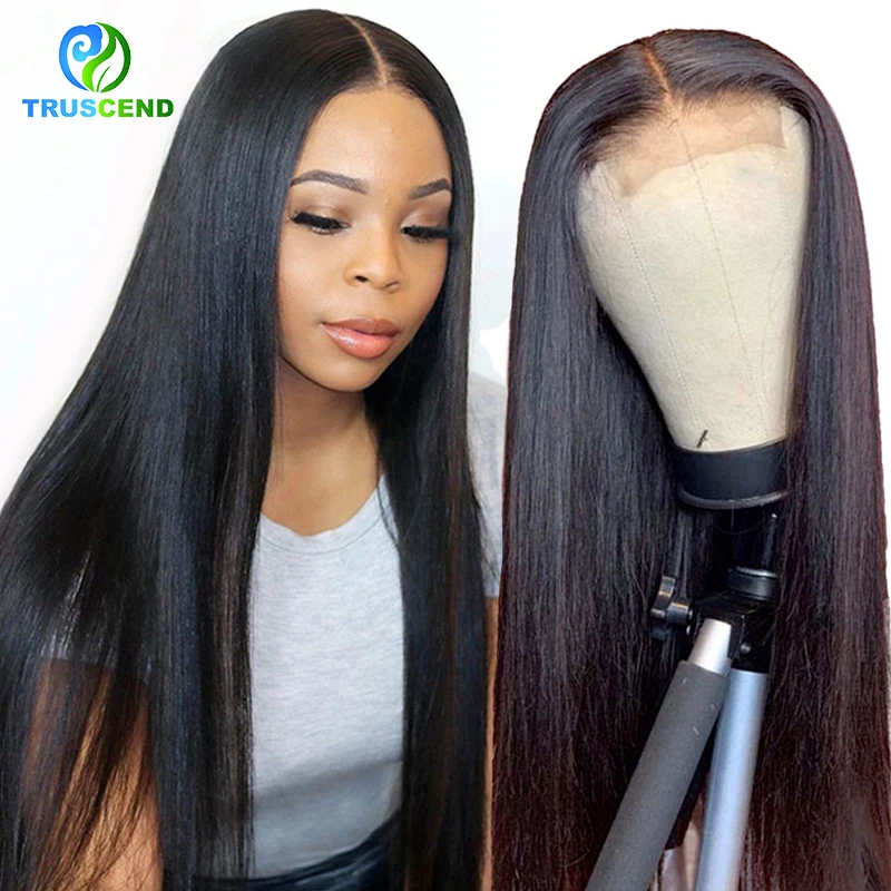 

Free Shipping Transparent 5*5 HD Lace Front Closure Raw Virgin Lace Frotnal Brazilian Human Hair Straight Wig for Black Women