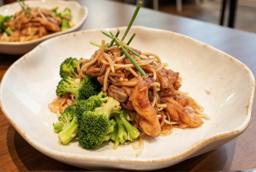 Artfully plated Asian fusion dishes including miso black cod and truffle ramen at Ginger & Fork Restaurant