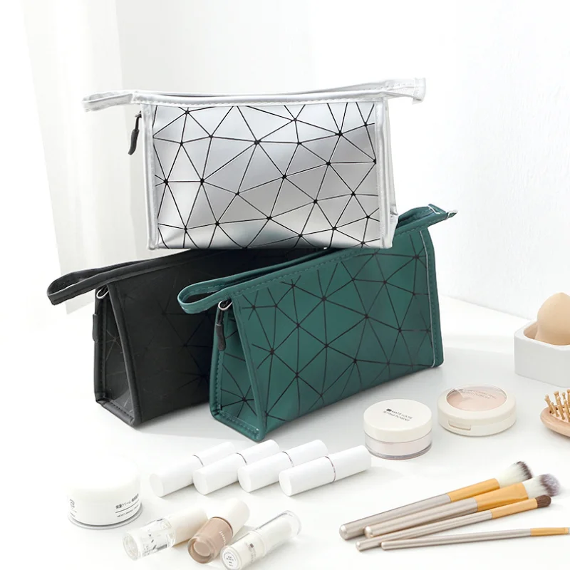 

New geometric rhombus pu mini clutch bag storage bag cosmetic bag