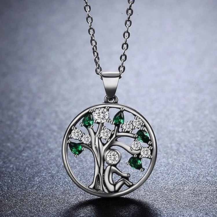 

High Quality Jewelry Relying Tree Of Life Pendant 925 Sterling Silver Necklace