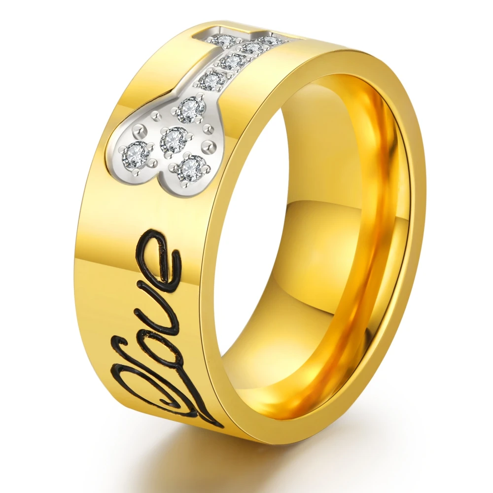 

Birthday love gift stainless steel jewelry engagement ring diamond ring with stone