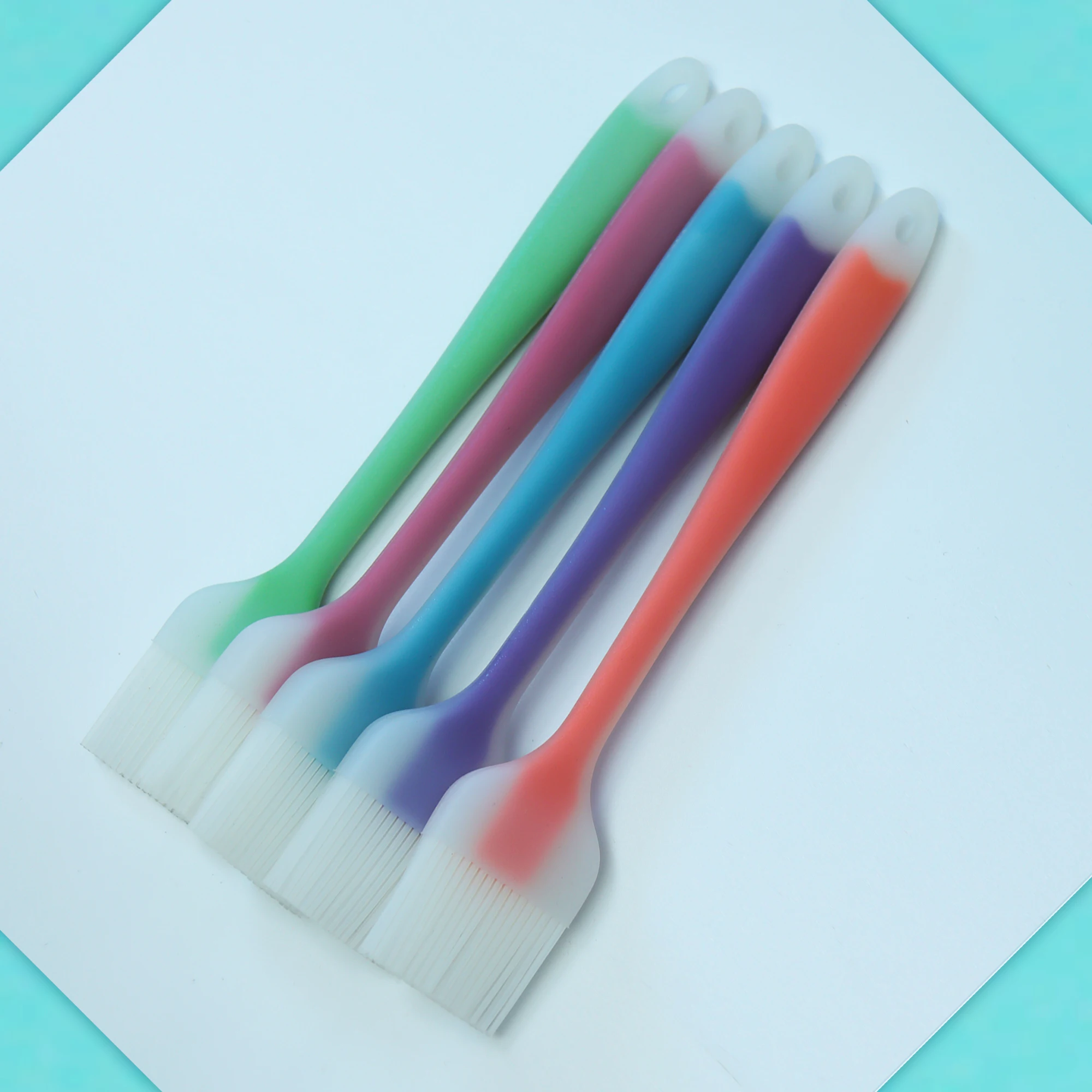 

Colorful Resist High Temperature Silicone Pastry Brush Cooking Oil Brush Kitchen Basting Baking Brush Silicone, Pink/blue/green/pruple/red