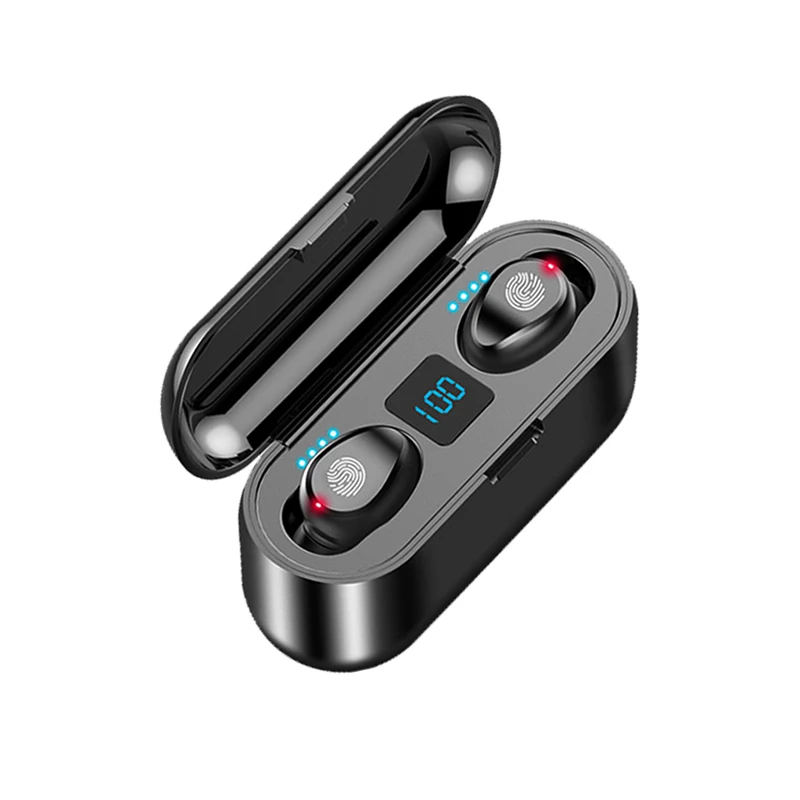 

Power Bank True Wireless Earbuds BT 5.0V Headphones Touch Control with Wireless Charging Case Waterproof Earphones