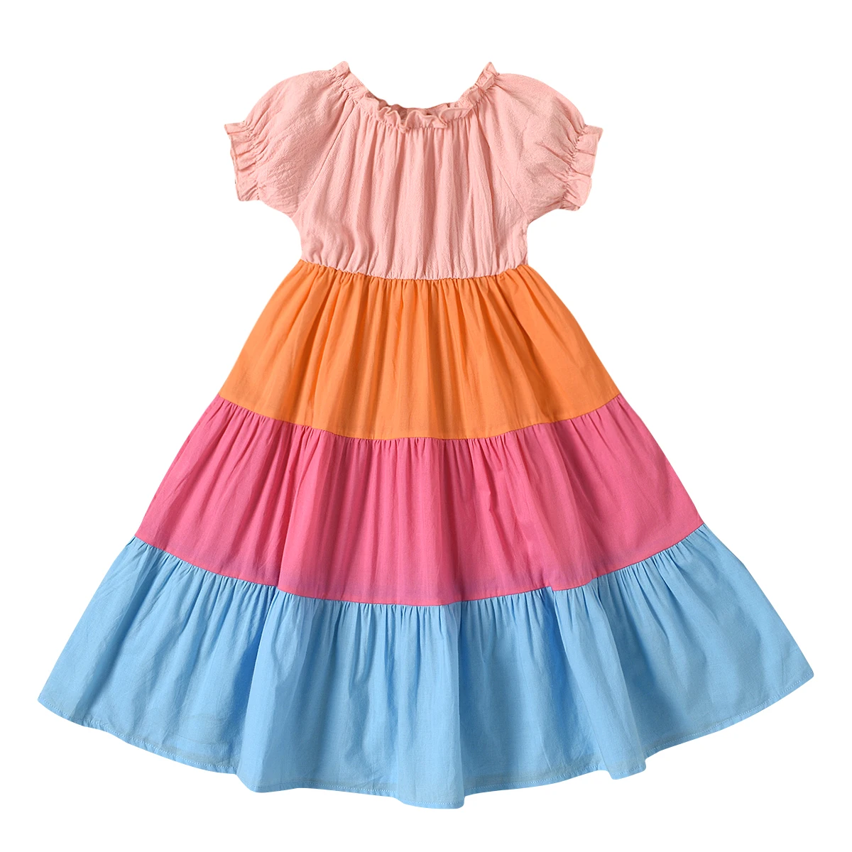 

Wholesale Summer Baby Girl dress Knitting Baby Cloth Dress Girl Short Sleeve Baby Cotton Dress, As pictures