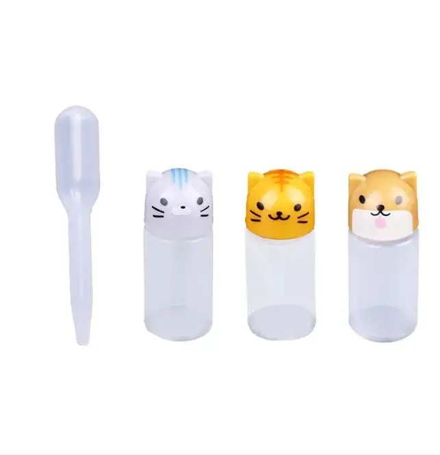 

3pcs/Set Mini Seasoning Sauce Bottle cute mini sauce container salads Lovely Cat Dog Bottles Kitchen jam Accessories, White