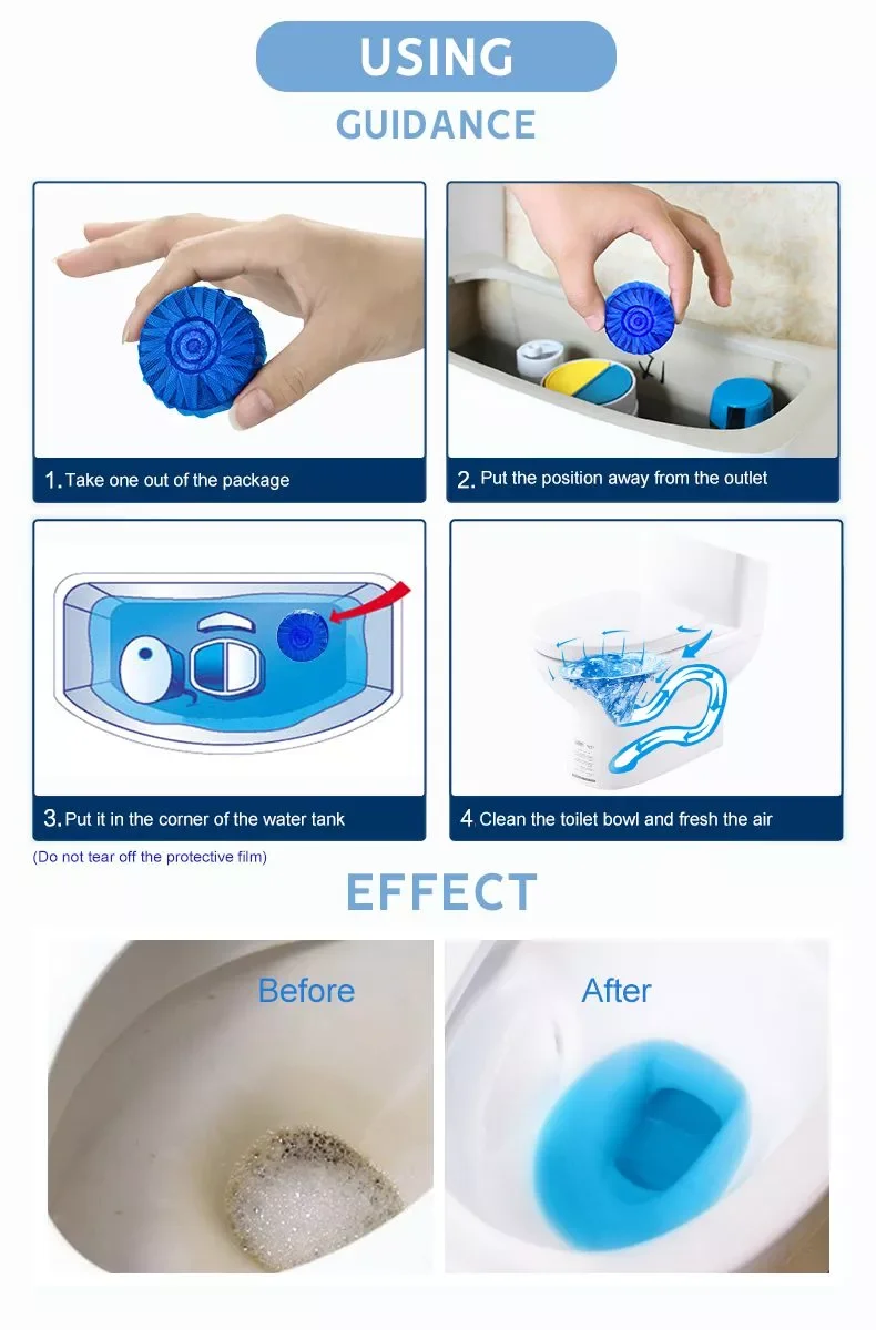 Wc Blue Flush Toilet Rim Block Deodorizer Cleaner Fragrance Cleaning ...