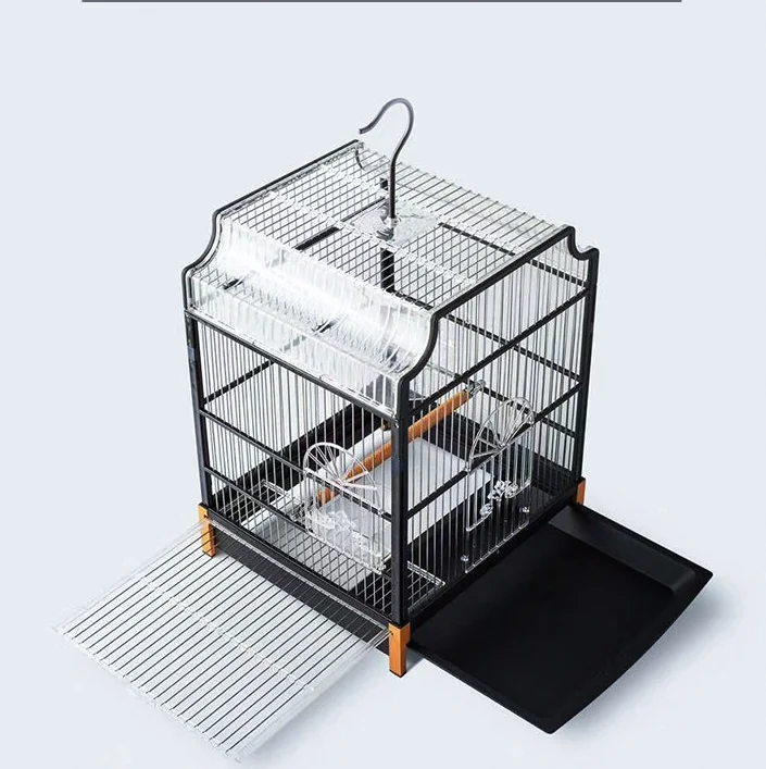 

Pet supplier High appearance level Portable Foldable Metal Wire Large Space Parrot Carrier Lovebird Cage, Classic