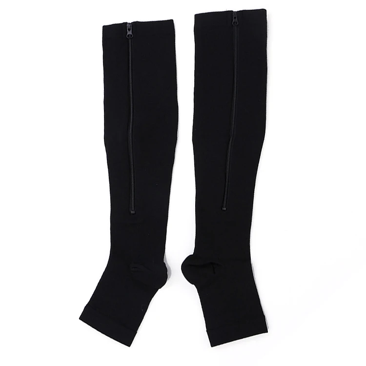 

Factory Price Stocking With Zipper Athletic Compression Socks Open Toe for Varicose Veins, Black, skin, grey