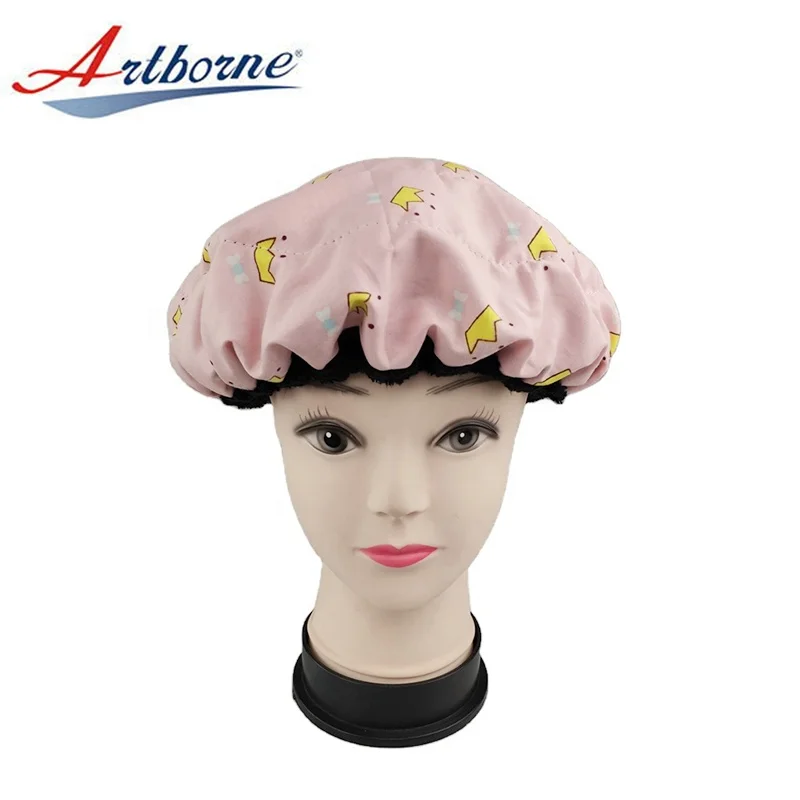 

home use Deep Repair Conditioning Microwavable microwave heated heating Hair care Treatment Flaxseed Heat hot Cap bonnet hat, Black or custom