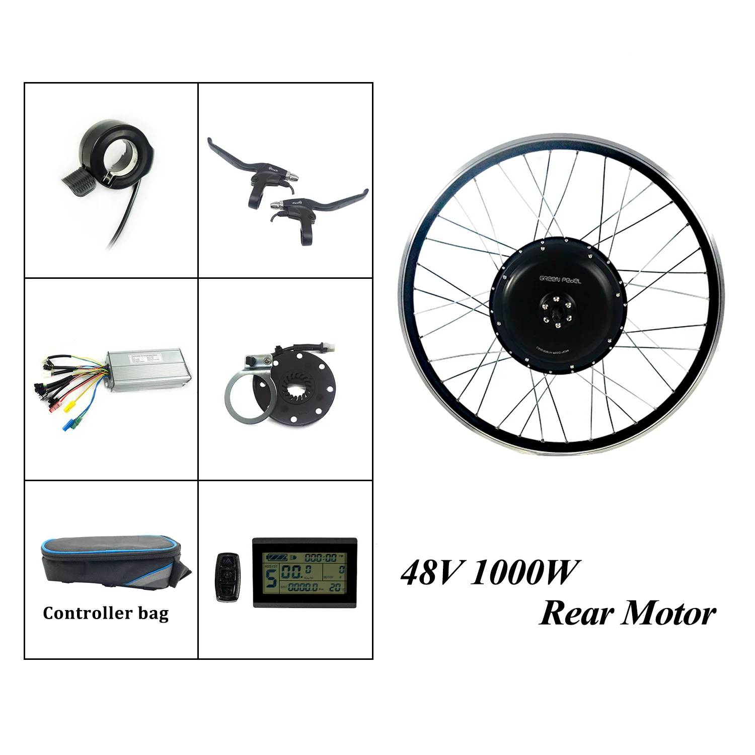 

Greenpedel high speed 1000w rear wheel ebike conversion kit 48v for electric bike