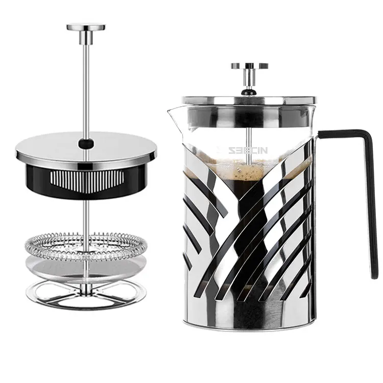 

Wholesale Stainless Steel Plunger Glass Tea Pot French Press Coffee Maker