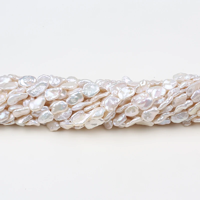 

Natural 8-9mm white loose keshi pearl beads