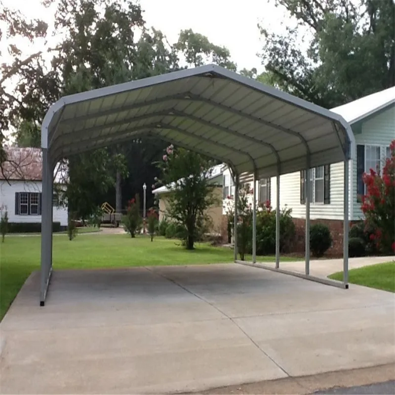 

Galvanized Steel Frame Regular Roof Single Car Steel Carport, White grey blue green