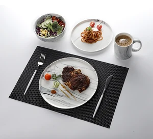 Image of 28 Ceramics High End Hotel Used Restaurant Dinnerware Sets, Vajilla Porcelana China Set, Marbled Kitchen Dinner Set*