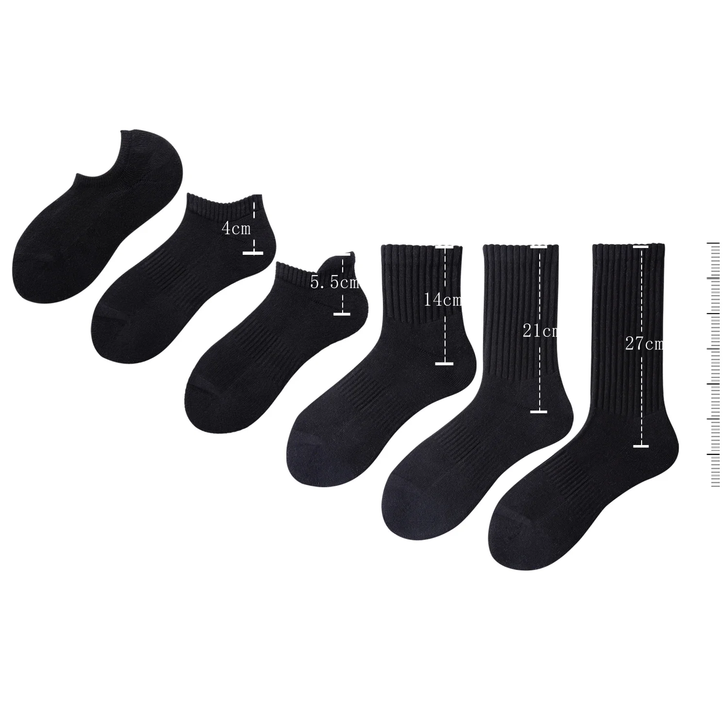 

Wholesale breathable organic bamboo cotton socks manufacturers compression sports terry socks solid pure black seamless socks