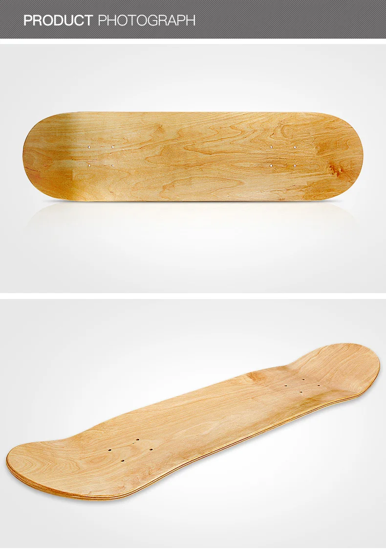 31*8inch Wholesale Oem Plain Blank Skate Board 7 Ply Wood Skateboard