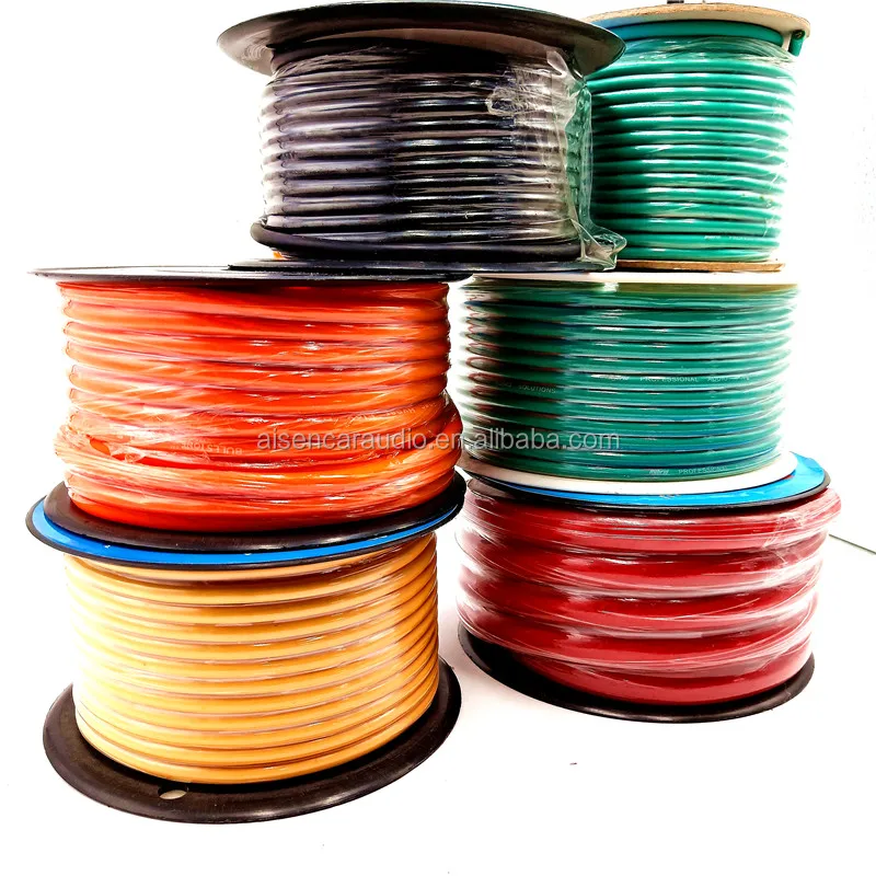 100 Pure Copper Conductor Ofc Car Audio Power Wire 1/0 Ofc Cables 1/0