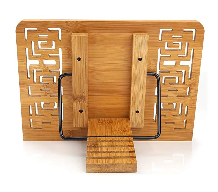 Bamboo textbook stand recipe book holder