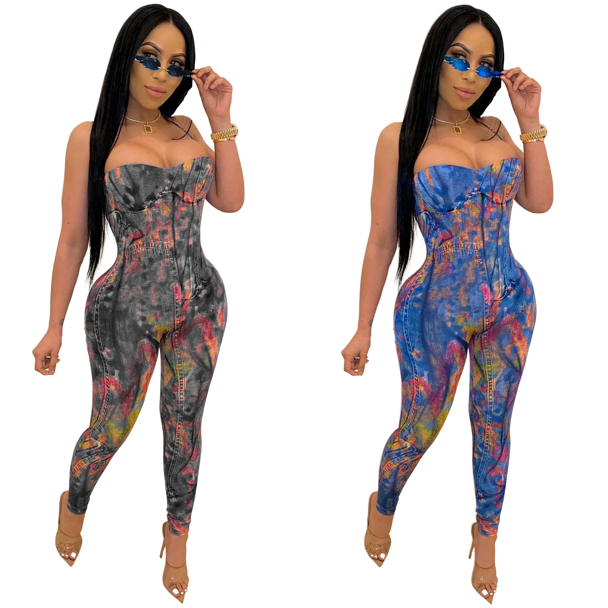 

New arrival Womens Jumpsuit Printed Club Dresses Women One Piece Jumpsuit