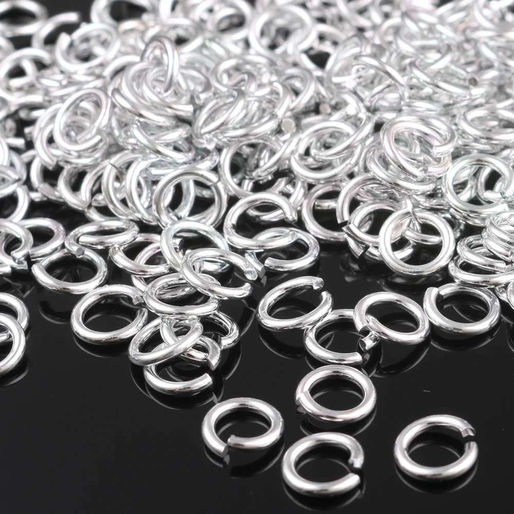 

1.2x8mm Small Opened Anodized Silver Aluminum Jump Rings for DIY Making