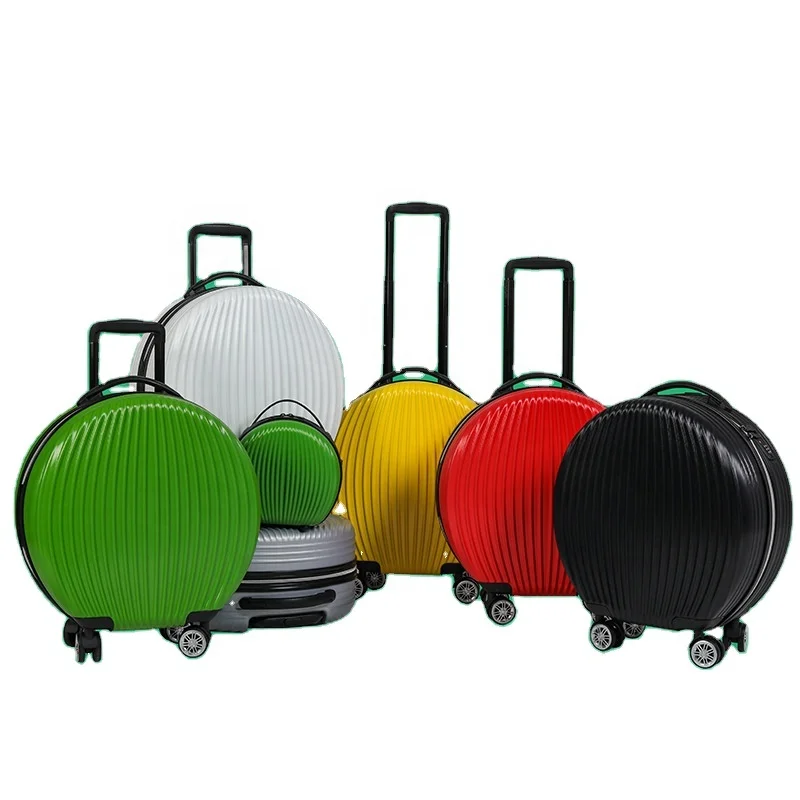 

Round Luggage Sets 18" Trolley Suitcase with 9" Handbag Set travel suitcase on wheels carry on cabin rolling luggage set of 2