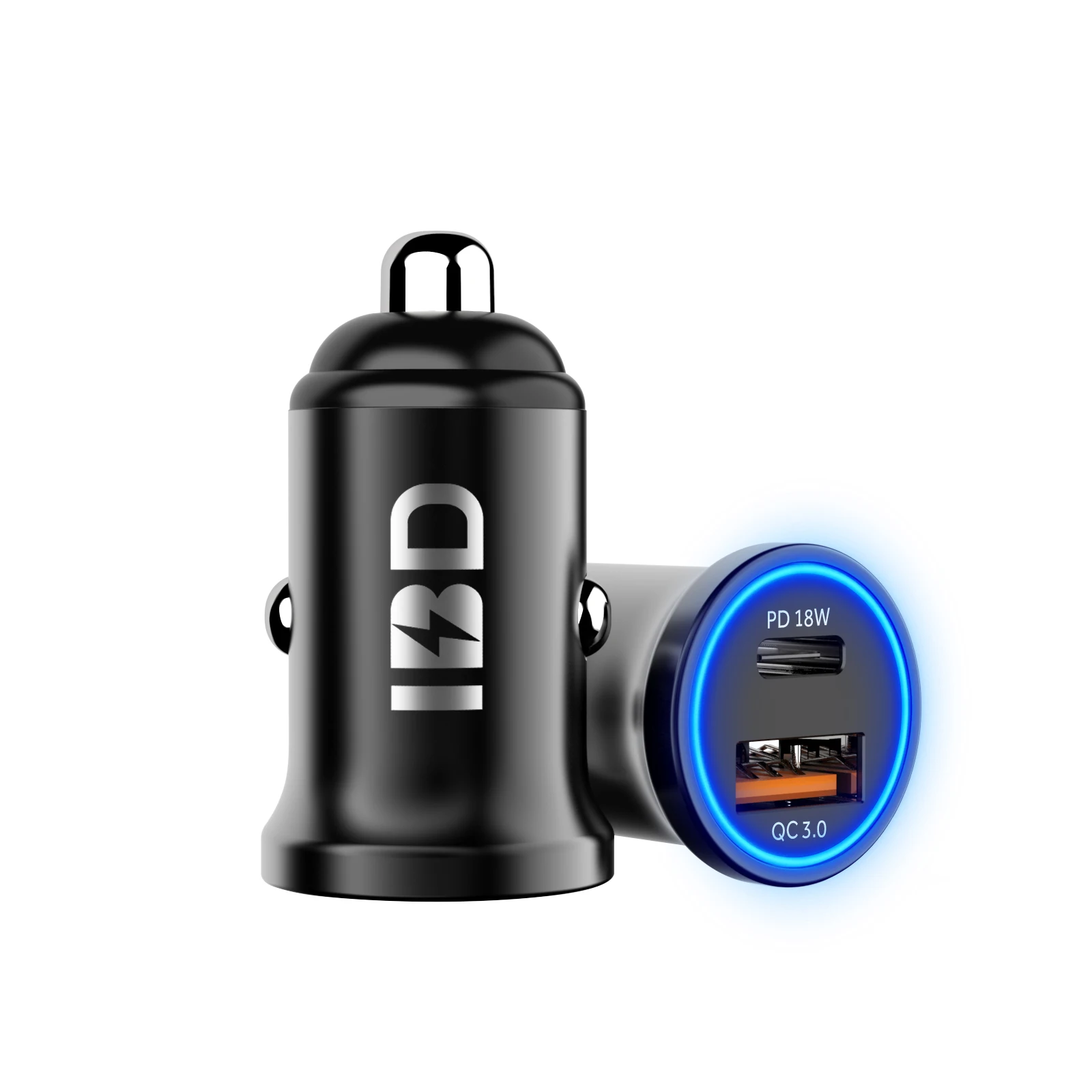 

IBD Wholesale Custom OEM Dual PD Car Fast Charger Quick 36W Type C QC3.0 Charger Car For IPhone