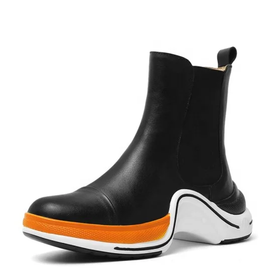 

Women Sneaker Shoes Korean Style Fashion Sport Ankle Boots Elastic Band Sneakers Short Boots for Women Shoes, Black brown