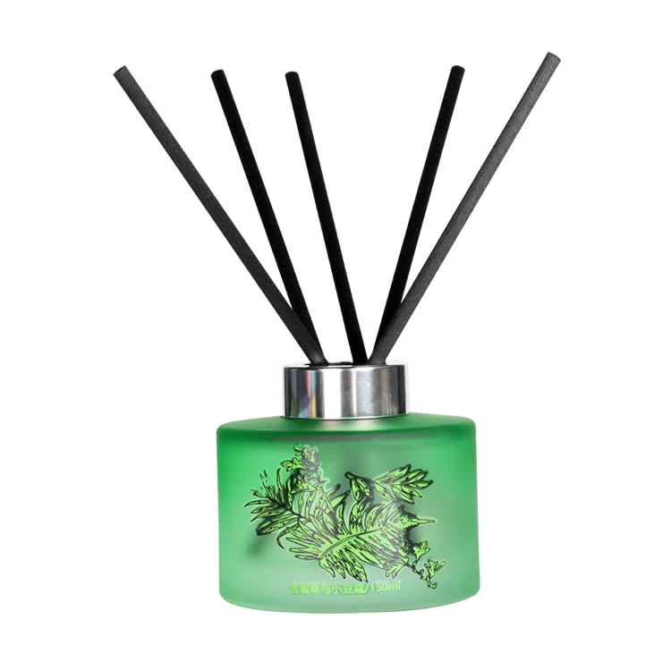 

New Arrivals Nature Rattan Stick Room Apothecary Diffuser Air Freshener Room Scent Reed Diffuser, Green, purple, blue, pink