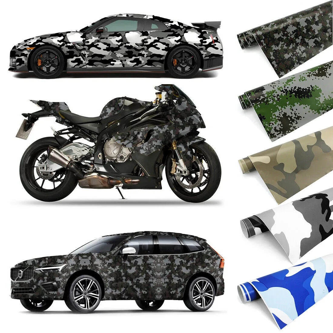 50cm*200/300cm Premium Desert Camo Vinyl Car Boat Vehicle Wrap Self  Adhesive Stretch Conform Decal DIY Wrapping Air-Release