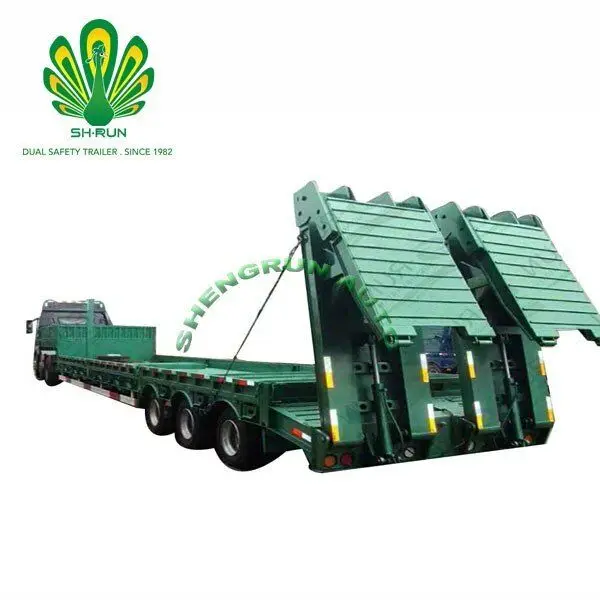 
3,4 axles low bed semi trailer heavy loaders cargo trailer 