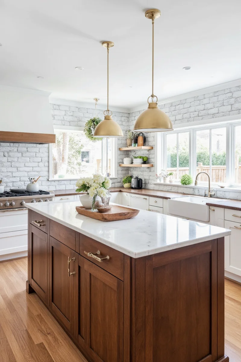 Kitchen island with drop-down side panel for extra counter space