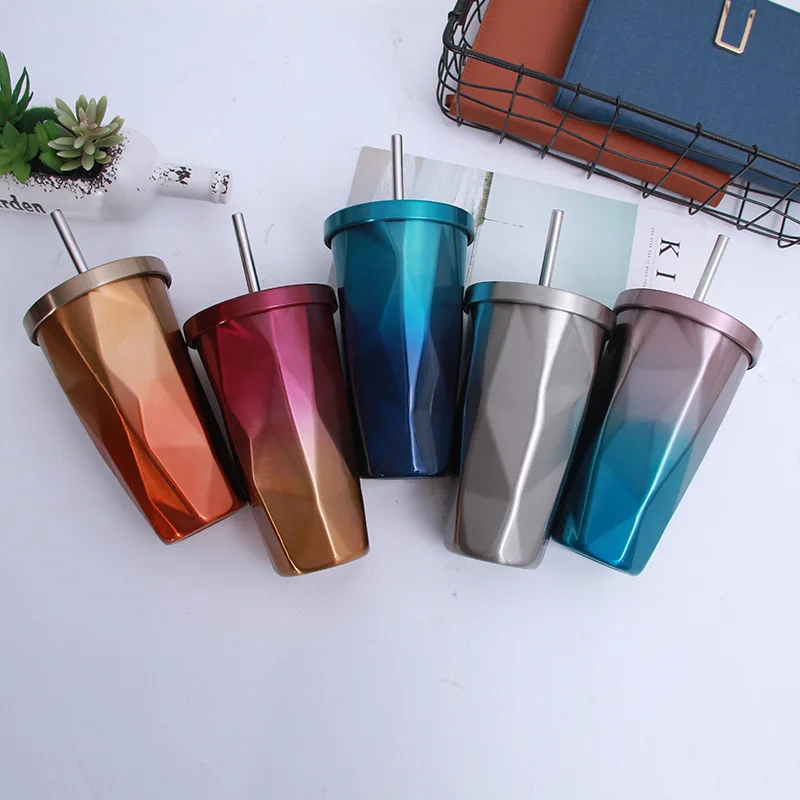 

Custom Logo Tumbler 500ml/700ml Stainless Steel Tumbler With Straw Matte Double Wall tumbler With Lid and Straw