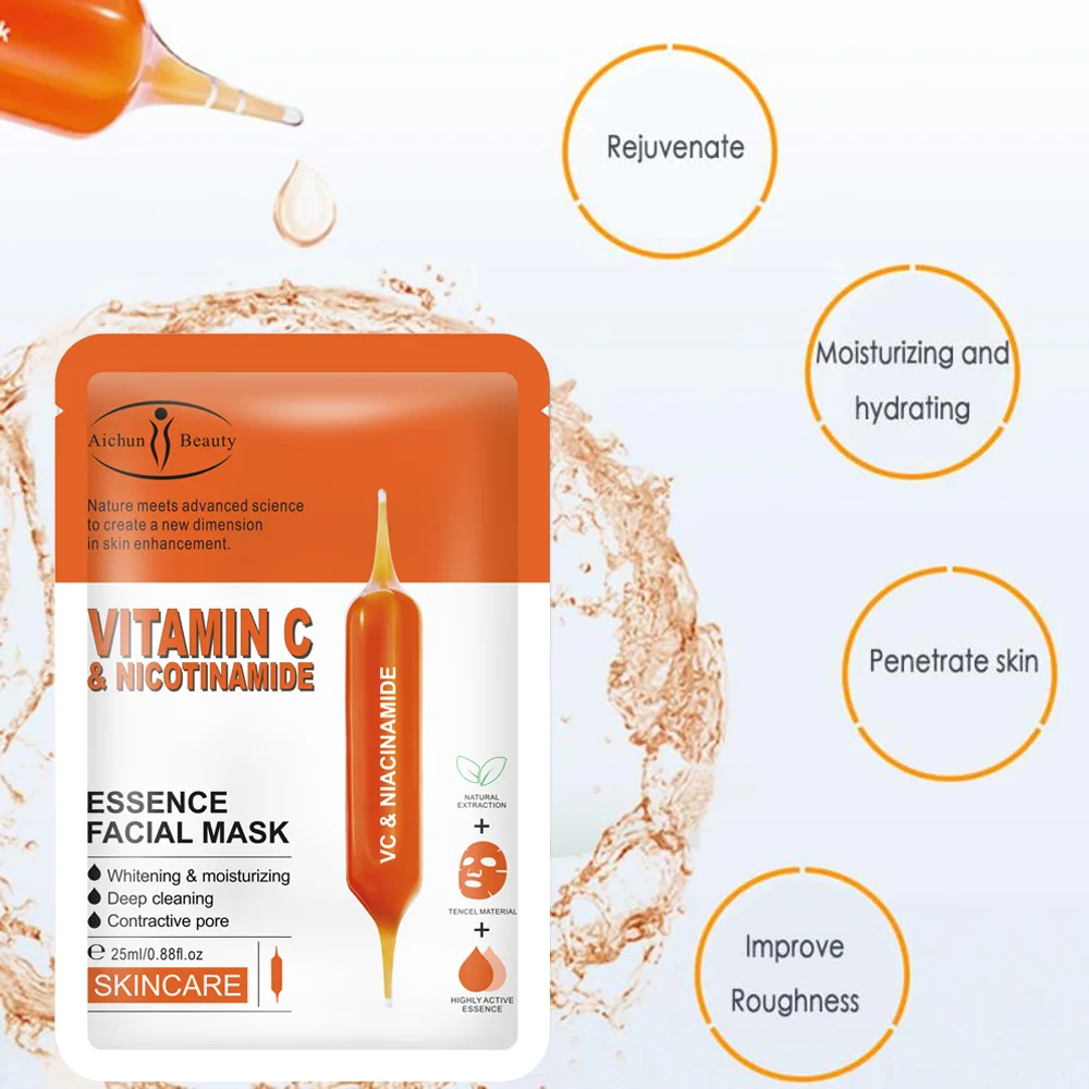 

Face Sheet Mask Brightening Vitamin C moisturizing facial moisture nicotinamide mask Vitamin C Sheet Mask