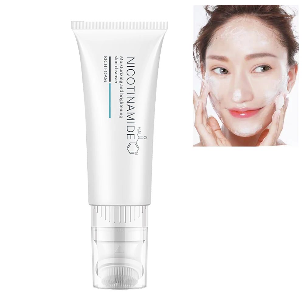 Custom Private Label Face Exfoliating Polishing Cleaning Deep Pores Skin Care Facial Cleansing Cream Lotion with Amino Acid