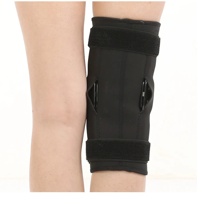 

Mountaineering training double steel plate support knee pads Rehabilitation sports knee pads sports cycling breathable knee pads, Black