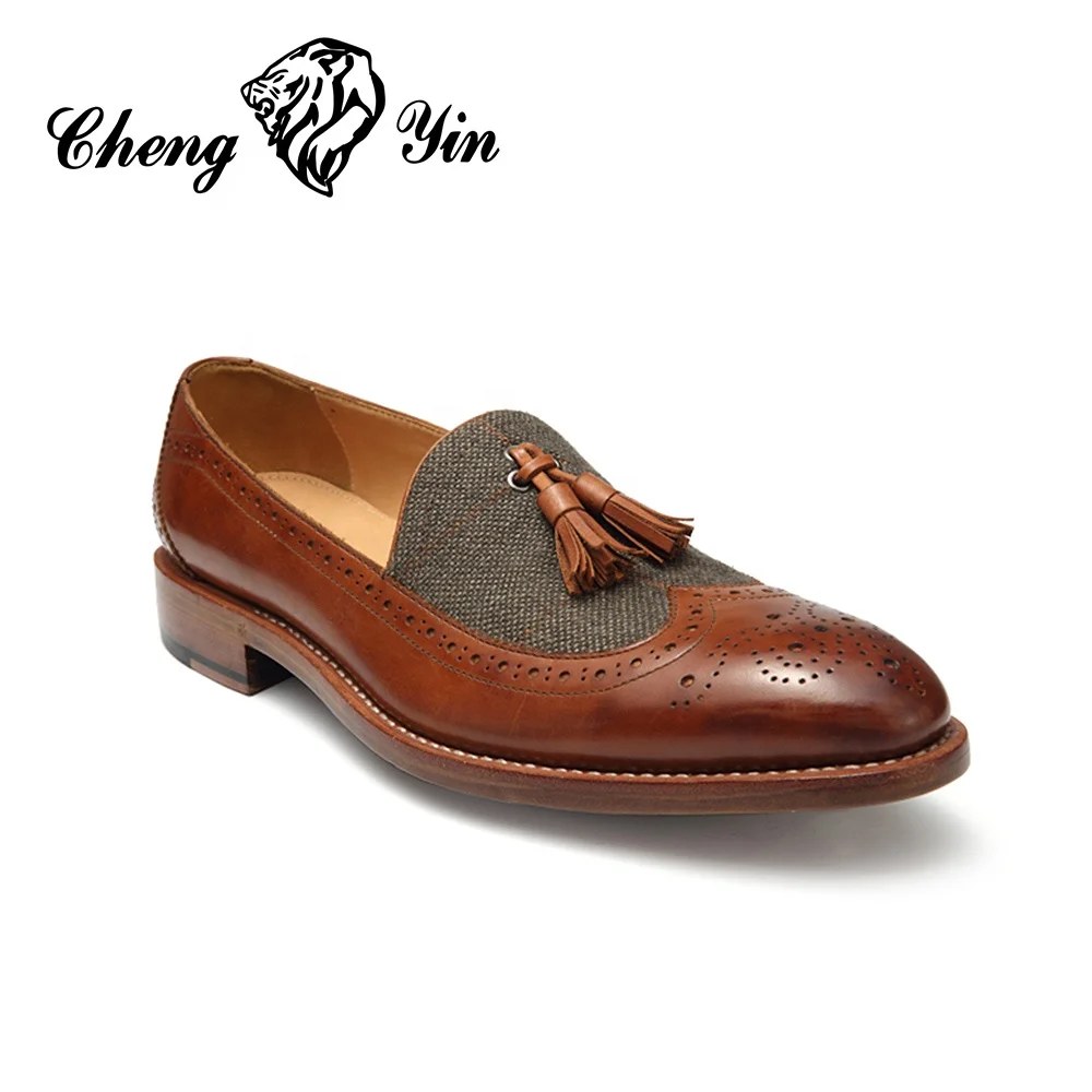 

Hot Sale Classic Products Hand Made Italian Genuine Leather Oxford Men's Dress Shoes with tassel Goodyear dress shoe for men