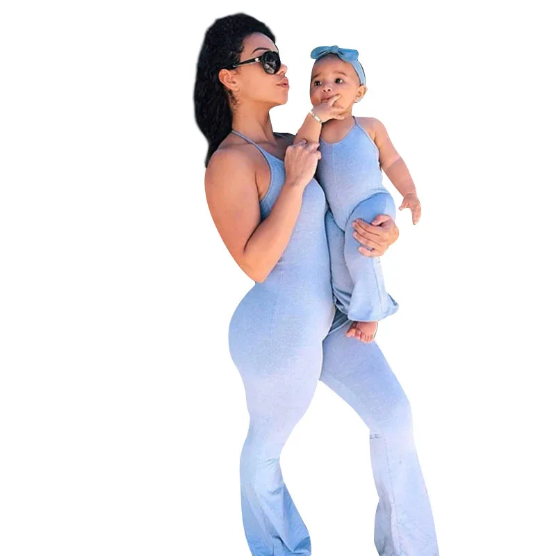 

Women summer jumpsuit mom and daughter matching clothes parent-child outfit