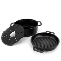 

Outdoor multi function cookware camping set cast iron grill bbq pot