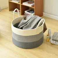 

Large Cute Closet Desk Organizer Storage Laundry Cotton Rope Basket