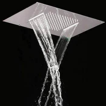 Rrainfall And Waterfall Led Shower Head 360 X 500mm Embedded Ceiling Waterfall Led Shower Recessed Faucet Buy Dual Rain And Waterfall Shower