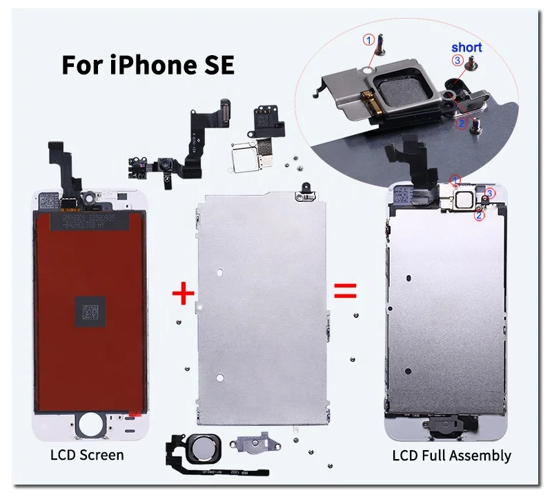 

AAA+++ For Apple iPhone 5 5c 5s SE LCD Display Touch Screen Assembly Replacement For iPhone5 iPhone5c iPhone5s iPhoneSE Full, Colors