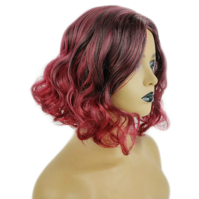 

Synthetic Wigs Short Straight Black Wig with Bangs Bob Wigs for Women Pink Red Purple Brown Cosplay Hair for Daily Use