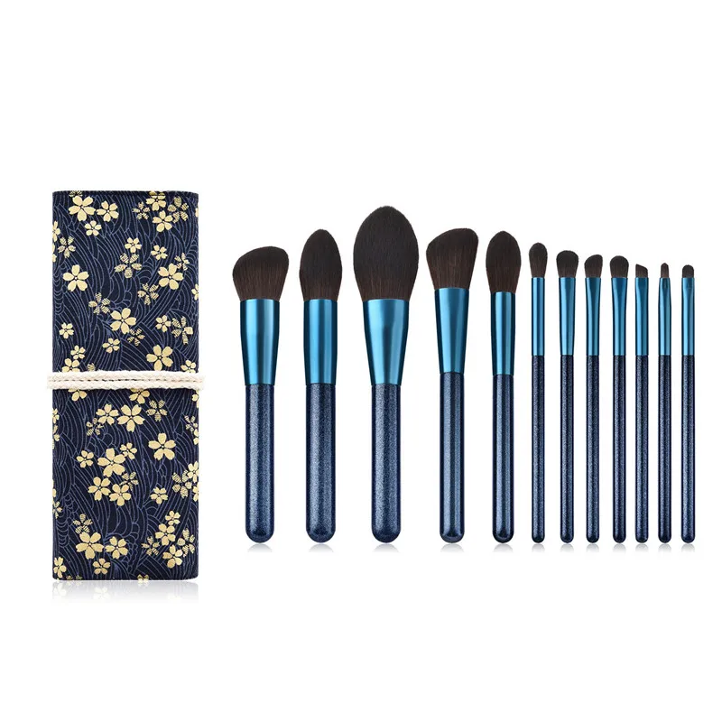 

Private Label 12Pcs Wood Handle Makeup Brushes Set Wholesale Face Eye Powder Make up Brush Set, Show in picture