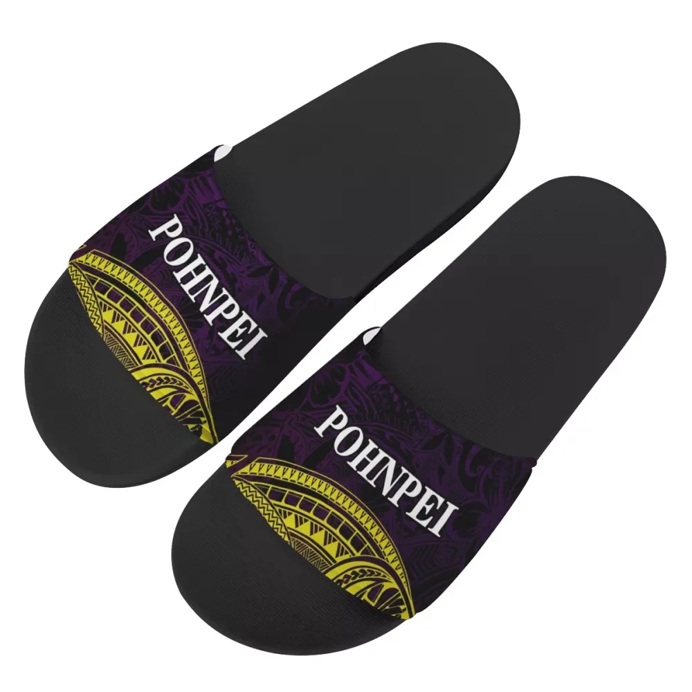 

Pohnpei Women's Slippers Polynesian tribal design Indoor Flat Shoes Summer Non-slip Home Slippers Female Slipper Comfortable, Customized color