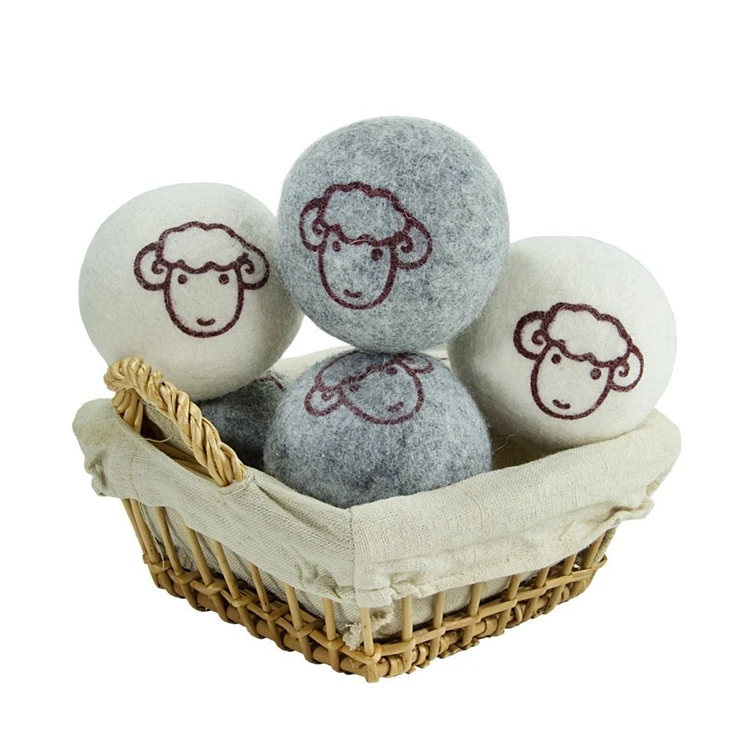

Factory hot sale private label Eco friendly reusable felt wool dryer balls holder, White/grey/customized color