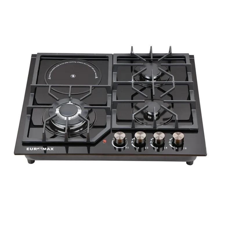 

Factory OEM ODM 3 Gas & 1 Electric Gas Cooker 4 Burners Built-In Glass Cooktops LPG/NG Gaz Stove Parts Cook Top Gas Hobs