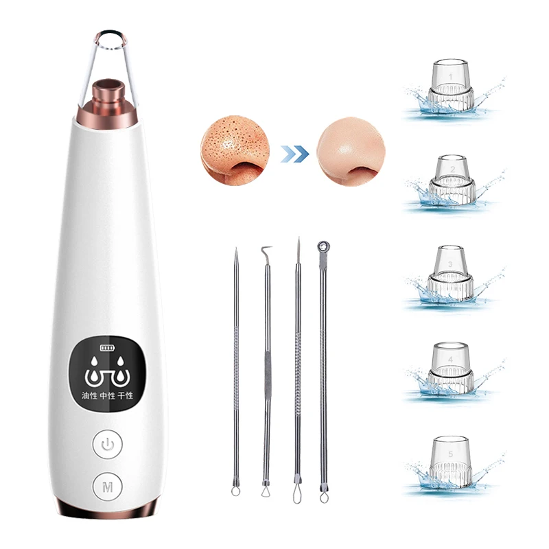 

Multifunction Blackhead Remover Kit Vacuum Pore Cleaner Nose Strip Blackhead Remove, White
