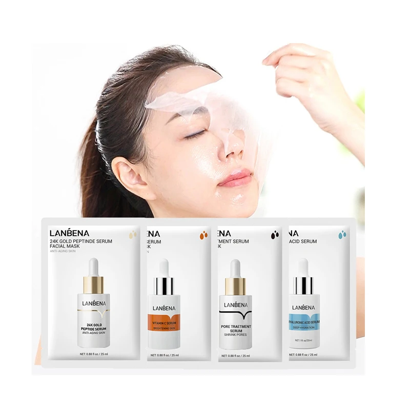 

LANBENA Pore Treatment Serum Moisturizing Anti Wrinkle Facial Mask Glossy Oil Control Skin Care Fade Puffy Eyes Silk Sheet