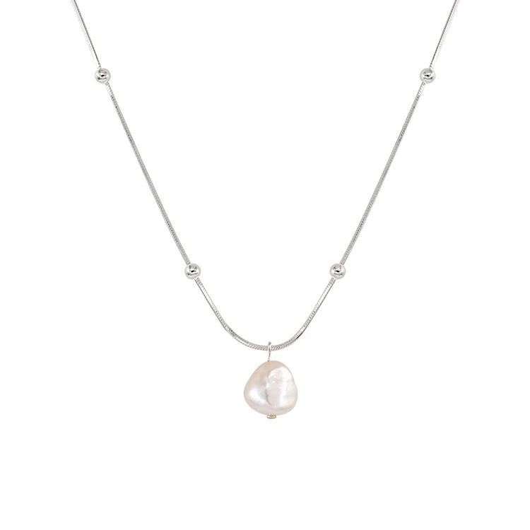 Wholesale New Fashion Jewelry Chain 925 Silver Plated Pearl Necklace for Women